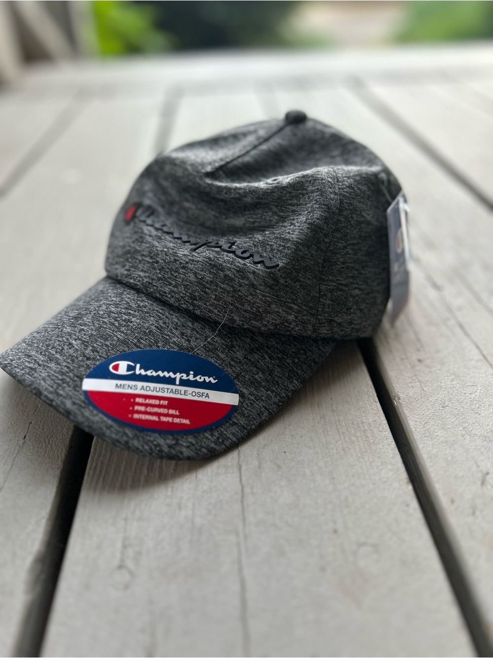 Champion Dark Grey Heather - Polyester Script Logo Hat